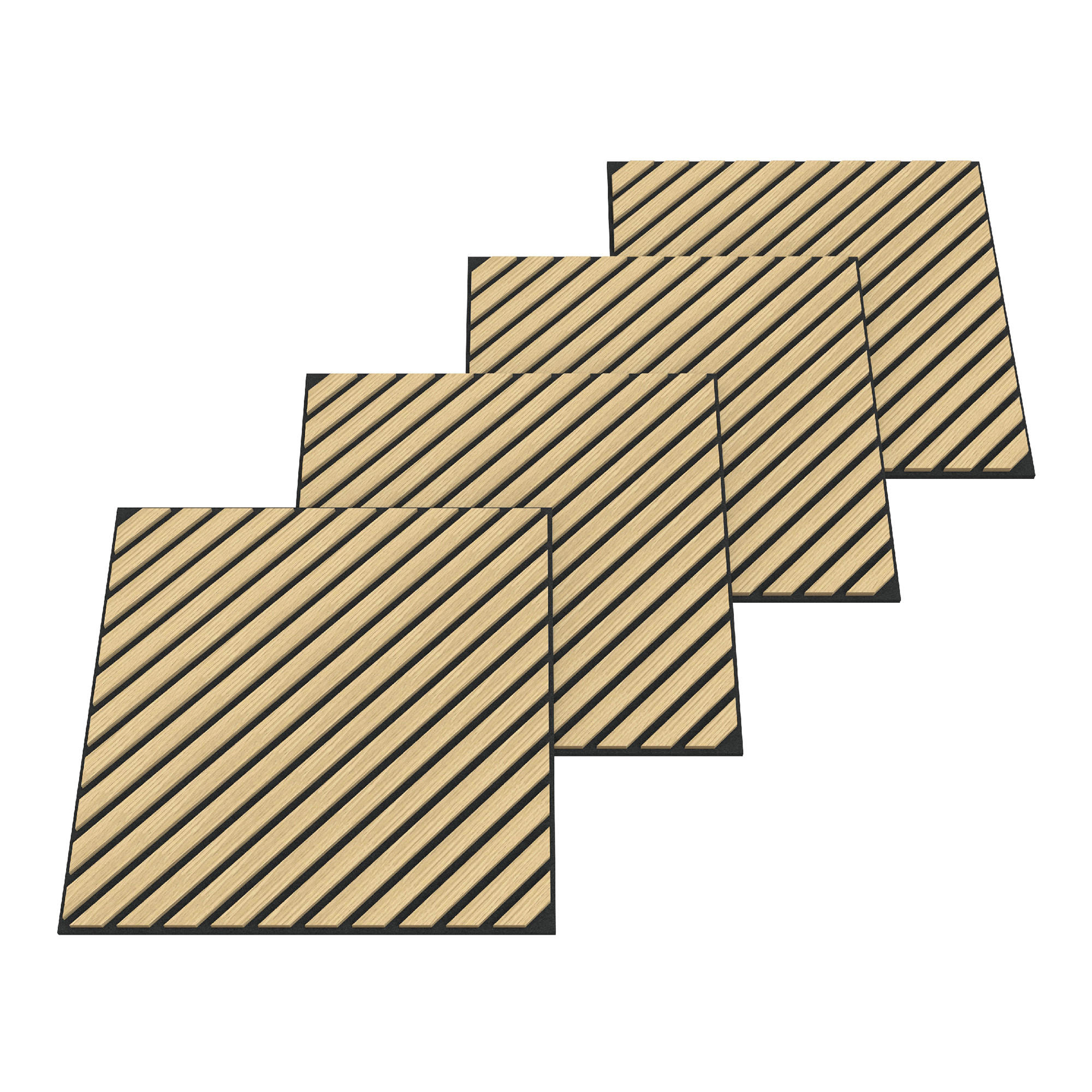 AKUSTICKÝ SET STĚNOVÝCH PANELŮ Vang 12 KS II - barva dubu, kompozitní dřevo/plast (60/60/2.1cm) - NEU.HOLZ