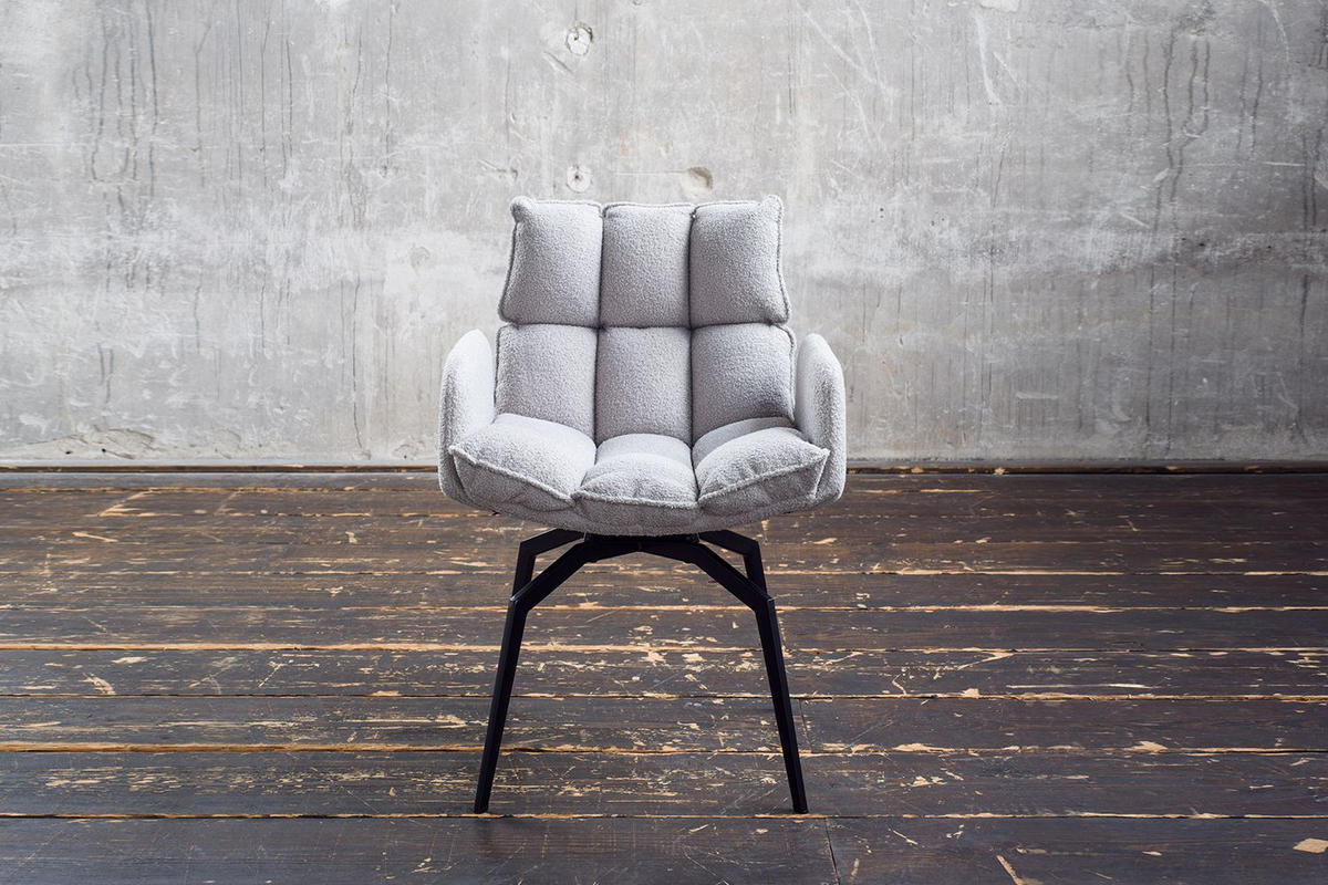 ESSZIMMERSTUHL BARO Grau Webstoff Drehbar (360°) (1er-Set) - Grau, Kunststoff/Textil (59/86/65cm) - KAWOLA