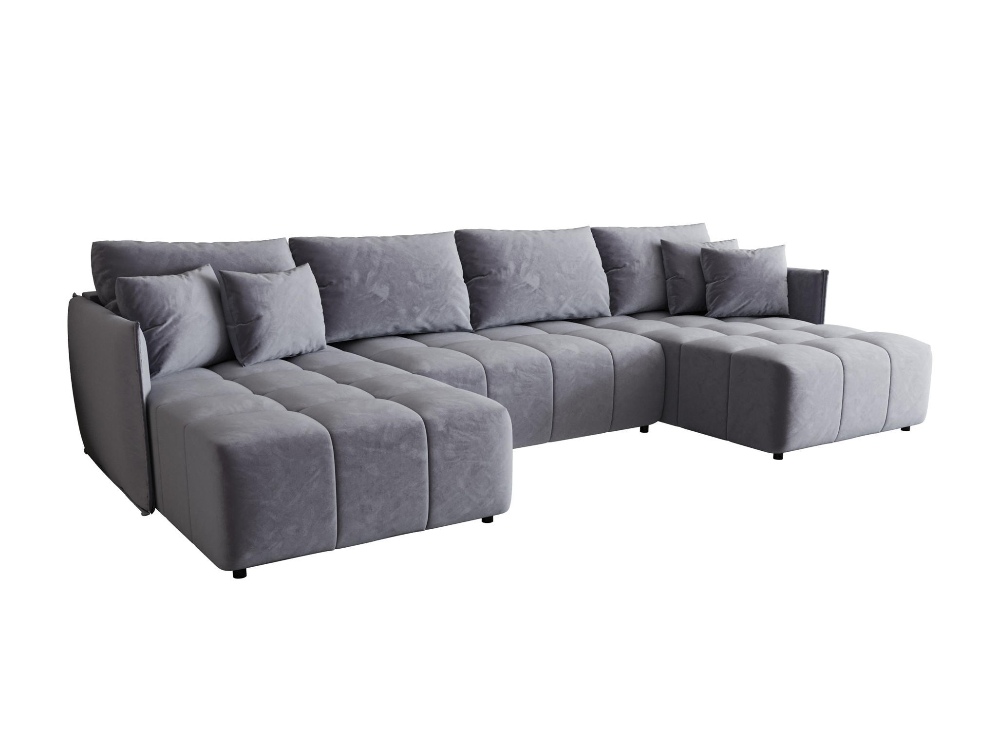 WOHNLANDSCHAFT Treviso - Hellblau, Holzwerkstoff/Textil (342/88/185cm) - Fun Möbel