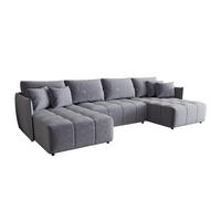 WOHNLANDSCHAFT Treviso - Hellblau, Holzwerkstoff/Textil (342/88/185cm) - Fun Möbel