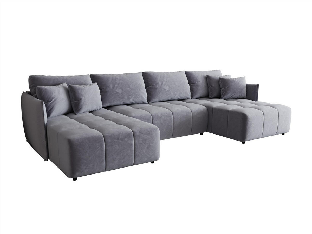 WOHNLANDSCHAFT Treviso - Hellblau, Holzwerkstoff/Textil (342/88/185cm) - Fun Möbel