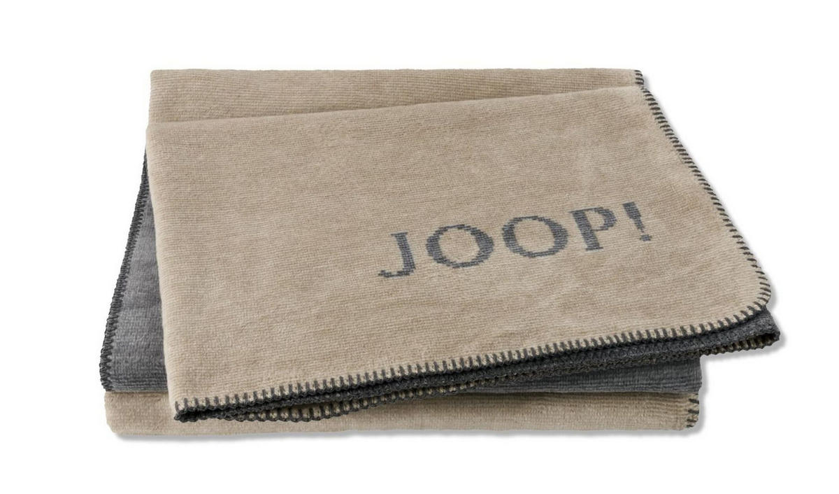 WOHNDECKE MELANGE-DoubleFace Sand-Stein 150 x 200cm - Grau, Textil (150/200cm) - Joop!
