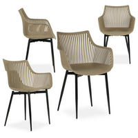 GARTENSTÜHLE VIOLETTA 4er-Set champagne - Champagner, Textil (55/86/53cm) - IDIMEX