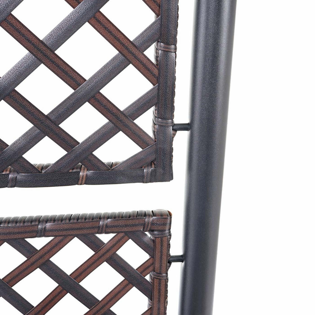 POLY-RATTAN RANKGITTER Braun, Anthrazit - Anthrazit/Braun, Kunststoff (100/142/43cm) - MCW