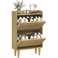 SCHUHSCHRANK Eiche MDF klappbar mit Fächern 1 Stück - Eichefarben, Holzwerkstoff (60/92/24cm) - PANGIVO