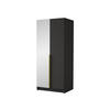 KLEIDERSCHRANK Bono II - Goldfarben, Holzwerkstoff/Metall (100/215/58cm) - MIRJAN24