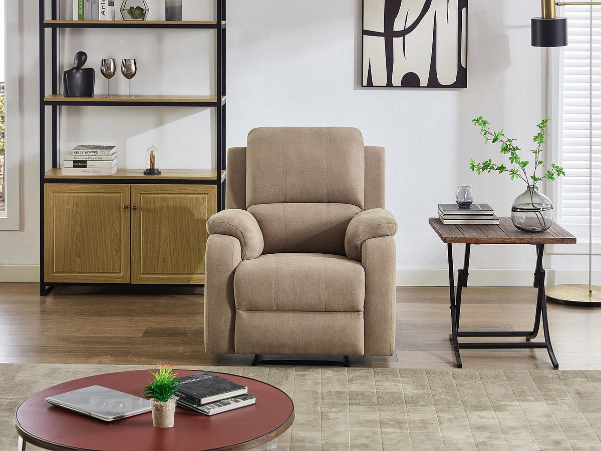 RELAXSESSEL - 1 Person - stoff - taupe Brody - Taupe, Textil (87/99/98cm) - Vente-Unique