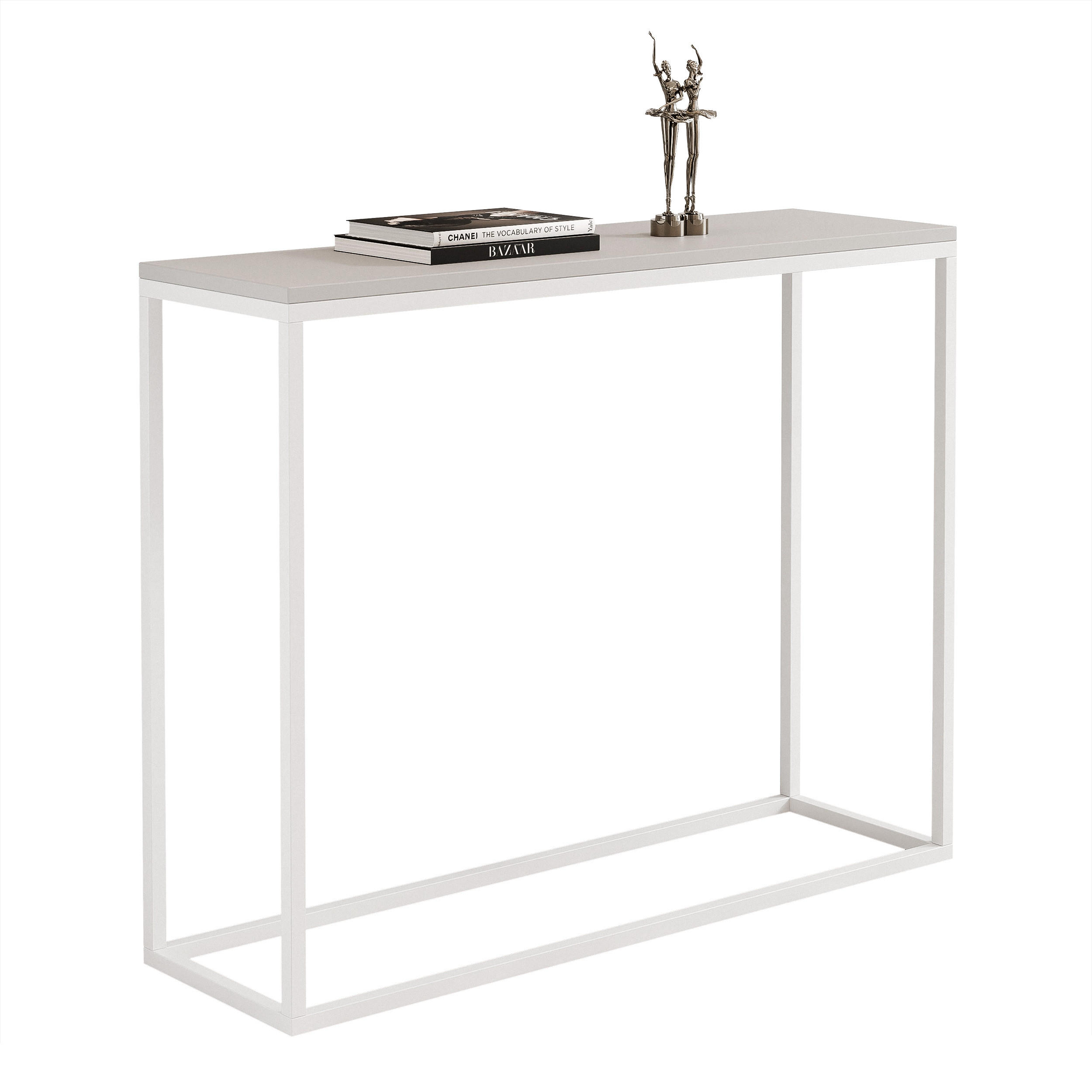 KONSOLENTISCH IRMA in 100/30/80 cm, Weiß / Kaschmir - Kaschmir/Weiß, Holzwerkstoff/Metall (30/100/80cm) - Idohome