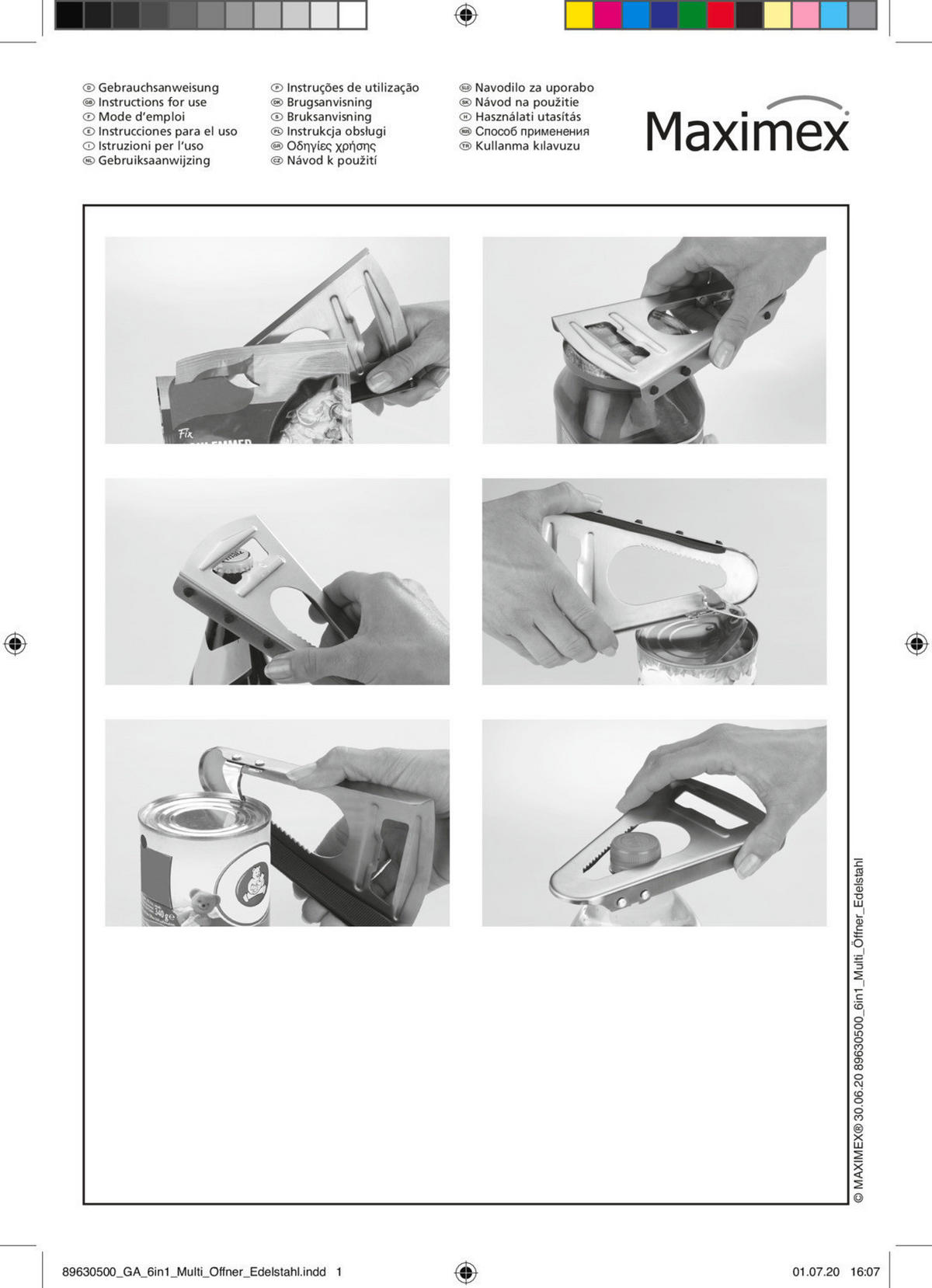 KÜCHENÖFFNER 6-in-1 Comfort - Silberfarben, Metall (10.5/2/16cm) - Maximex
