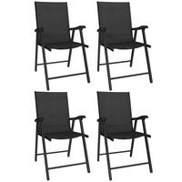 GARTENSTUHL DE-17798 4er Set klappbar mit hoher Rückenlehne Schwarz - Schwarz, Metall (58/97/62cm) - ComfortXL