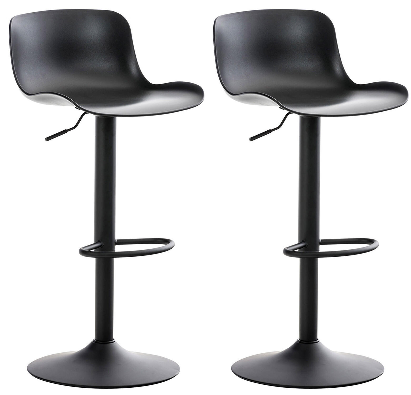 BARHOCKER Almeria, Gestell Metall, Kunststoff Schwarz, 2ER Set - Schwarz, Kunststoff/Textil (44/100/45cm) - TPFLiving