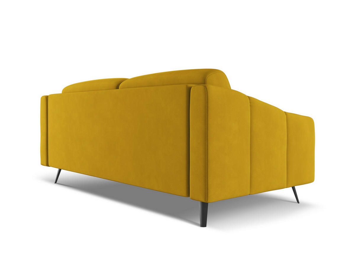 3-SITZER SOFA Chenille Stoff Gelb - Currygelb/Gelb, Textil/Metall (202/80/95cm) - Makamii