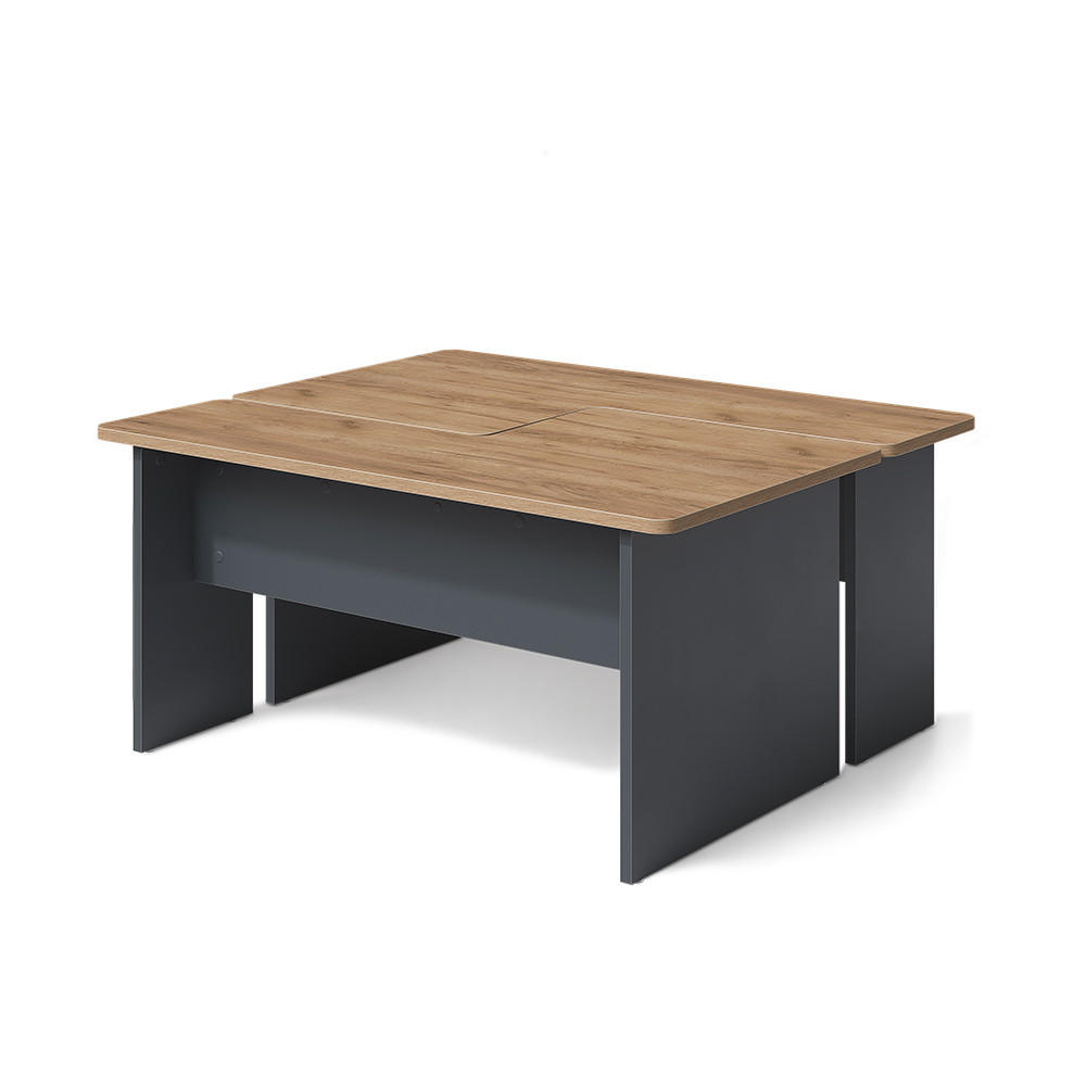SET MASUTA DE CAFEA Duvo, Stejar auriu/antracit, 135 x 50 cm Set de 2 - stejar miere/antracit, compozit lemnos (50/135/42cm) - Vicco