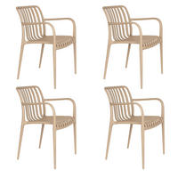 GARTENSTUHL Amae Beige - 4 er Set - Beige, Kunststoff (53/80.5/57cm) - Housecraft Living