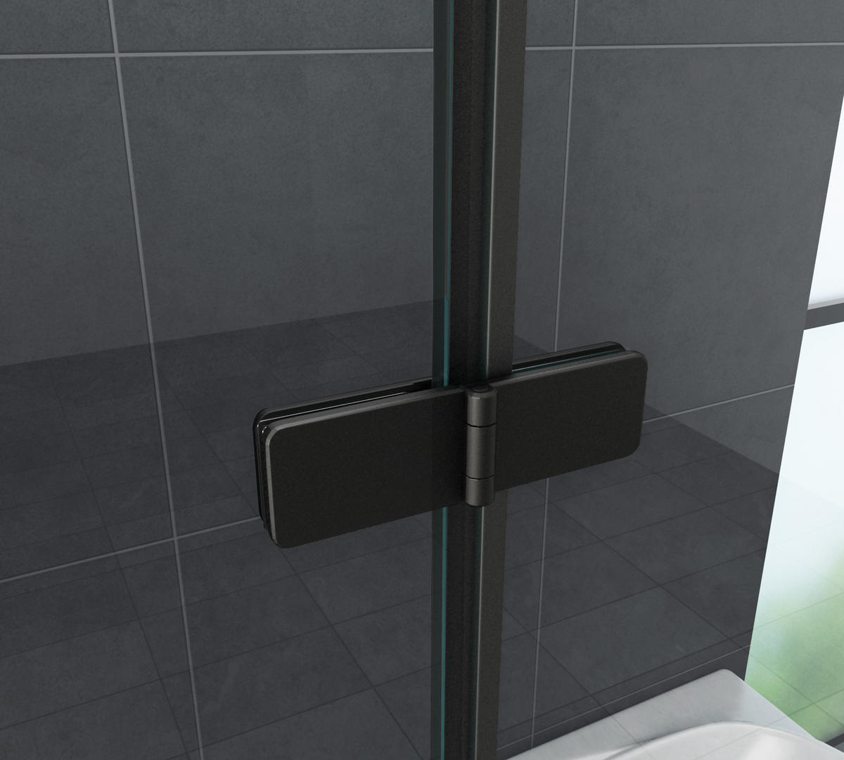 DUSCHKABINE CORNO Schwarz 80 x 80 x 195 cm 8 mm ESG - Schwarz, Glas (80/80/195cm) - Glasdeals