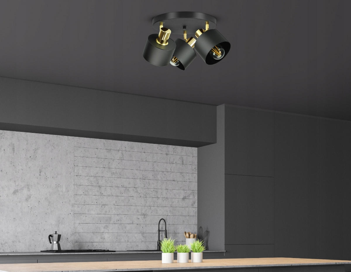 DECKENLEUCHTE BLACKSPOT - Goldfarben/Schwarz, Metall (30/30/20cm) - kiki design