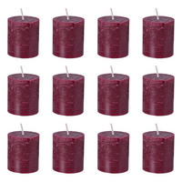 STUMPENKERZE (12er Set) Rustic - Bordeaux, Paraffin (8cm) - Butlers