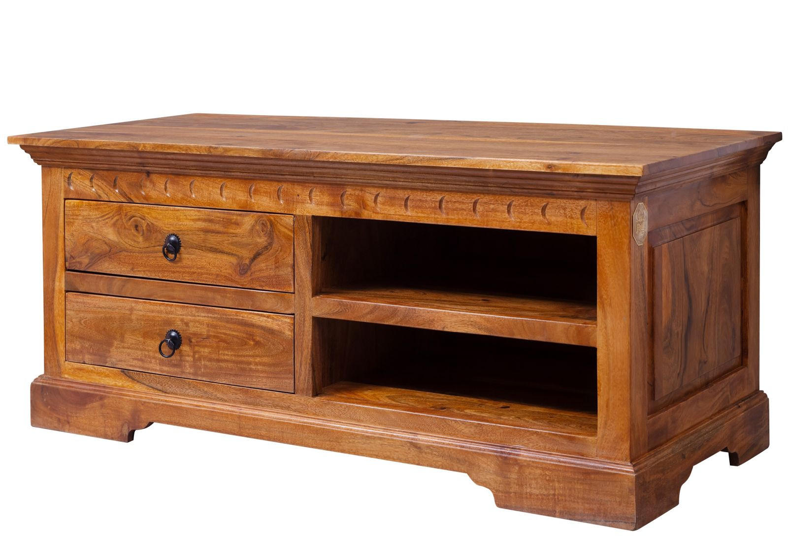 TV-BOARD Akazie 115x48x50 honig lackiert OXFORD #0317 - Braun, Holz (115/50/48cm) - Massivmoebel24