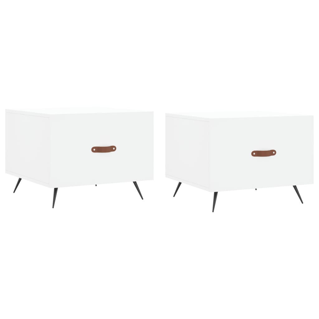COUCHTISCHE 2 Stk. Weiß 50x50x40 cm Holzwerkstoff - Weiß, Holzwerkstoff (50/50/40cm) - furnicato