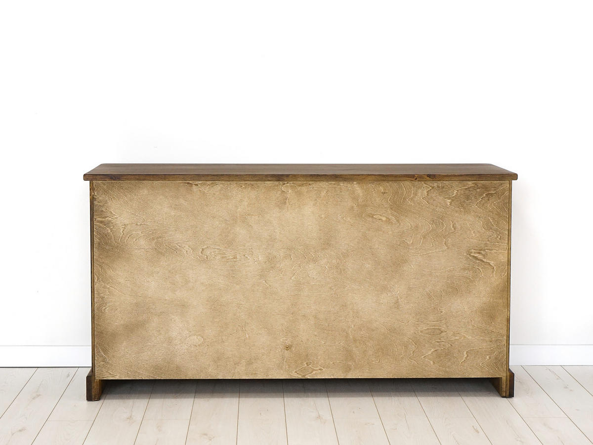 KOMMODE aus Massivholz Rustyk 7/1 - Dunkelbraun/Schwarz, Holz (152/80/46cm) - Seart