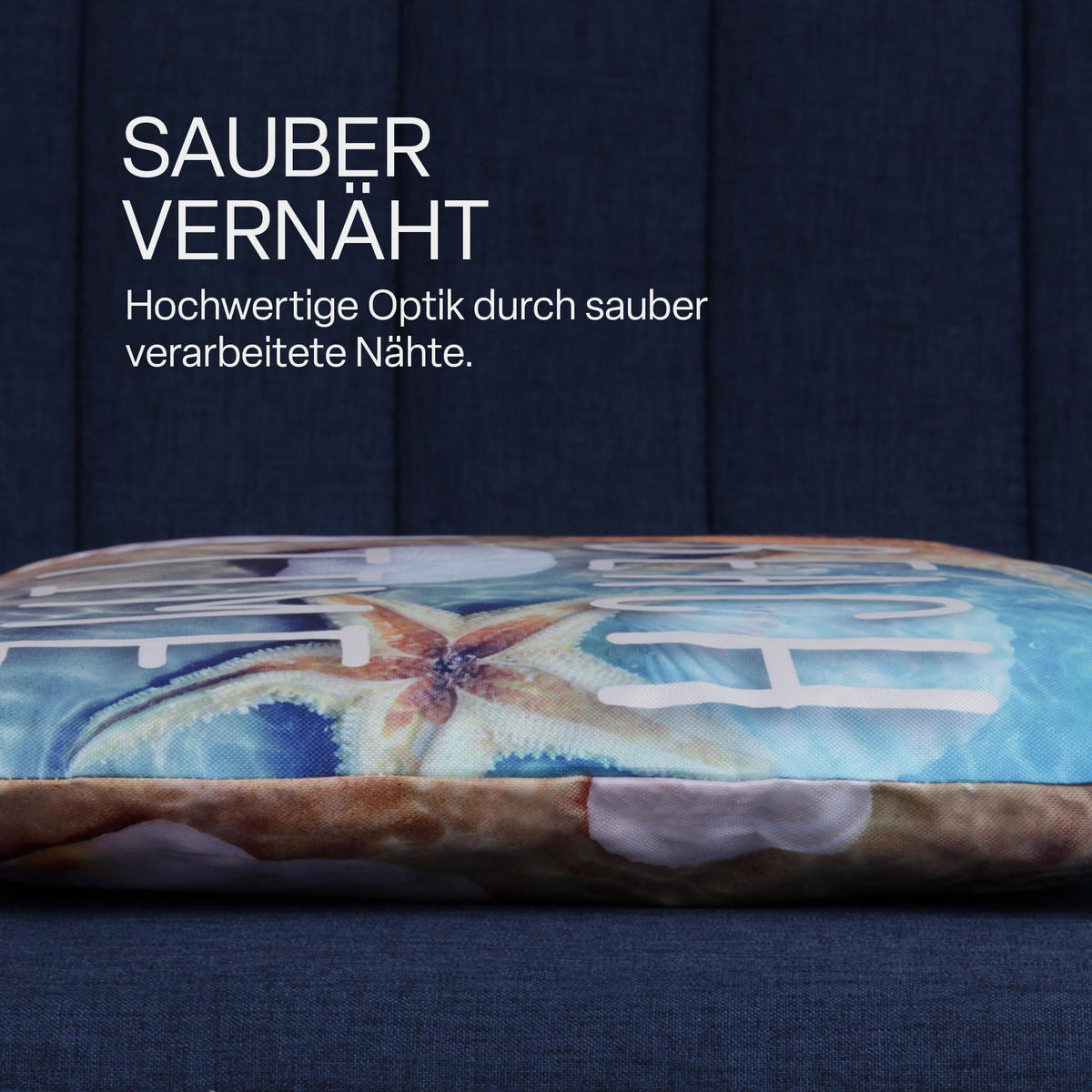 OUTDOORKISSEN 45x45 cm wasserabweisend "Beach Time" 2er-Pack - Hellblau, Kunststoff (45/45cm)