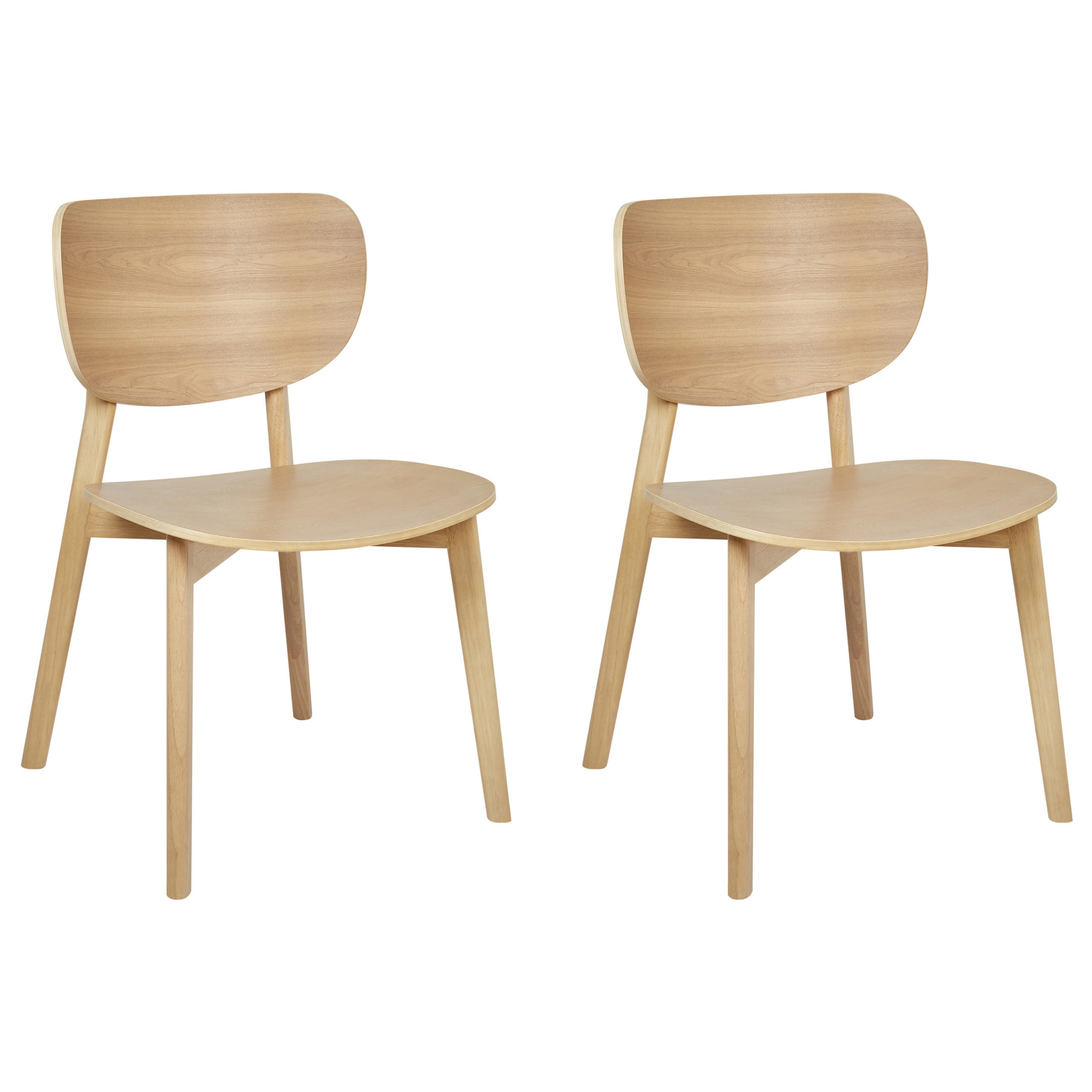 ESSZIMMERSTUHL 2er-Set Holz Hellbraun Overly - Hellbraun, Holz (49/80/47cm) - Beliani