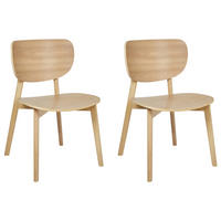 ESSZIMMERSTUHL 2er-Set Holz Hellbraun Overly - Hellbraun, Holz (49/80/47cm) - Beliani