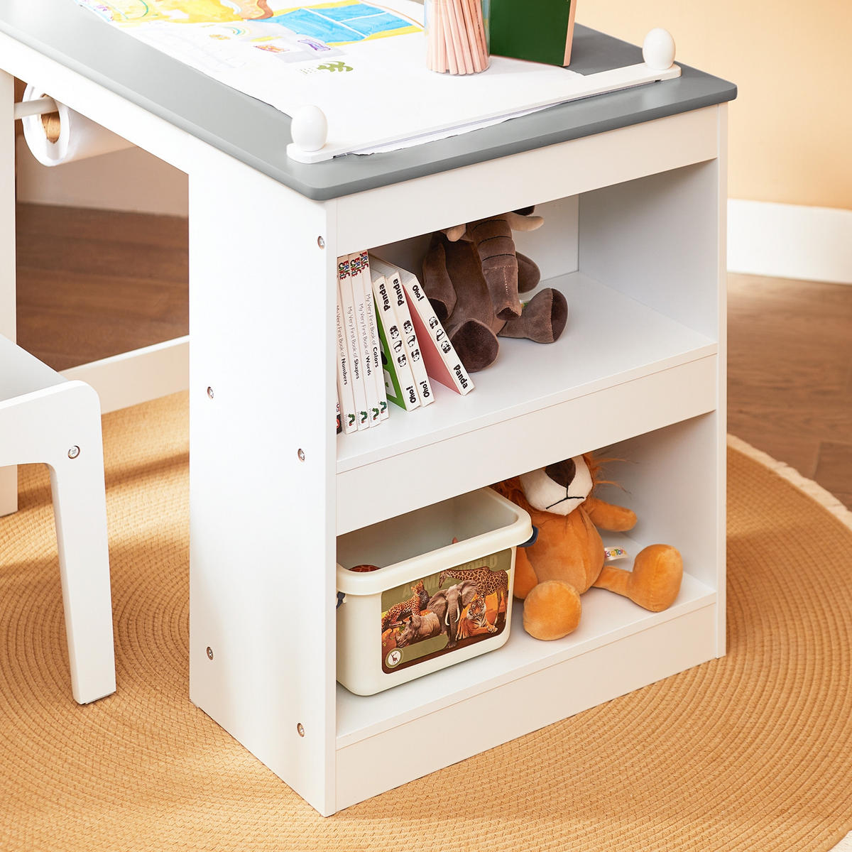 KINDERSITZGRUPPE Weiß-Grau - Weiß/Grau, Holz/Holzwerkstoff (80/66/50cm) - SoBuy