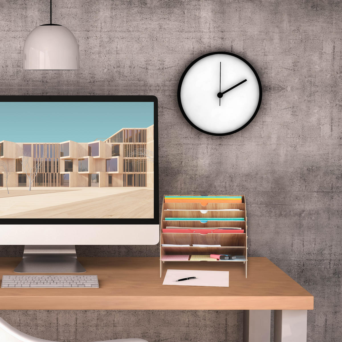 ULOŽENIE dokumentov - hnedá, kompozitné drevo (34/27/27cm) - Relaxdays