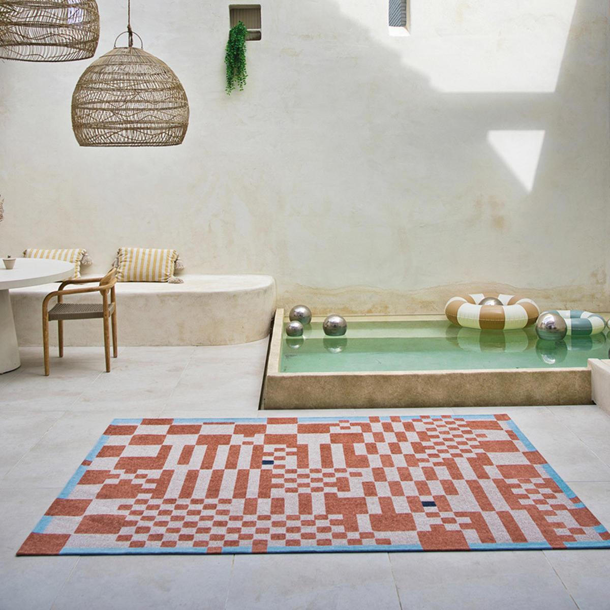 TEPPICH Nude Craft Chess 140/200 cm - Pink, Kunststoff/Textil (140/200cm) - Louis De Poortere