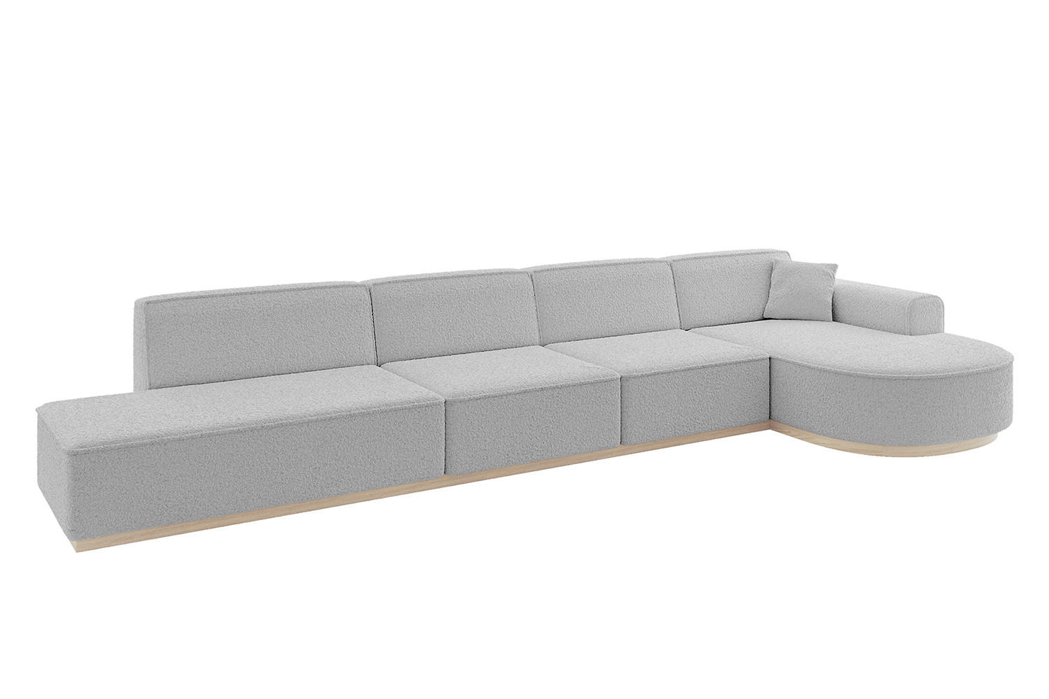 ECKSOFA Ottomane Rechts ARRIO-L3 - 413x171x83 cm Hellgrau - Hellgrau, Holzwerkstoff/Textil (413/171cm) - ALTDECOR