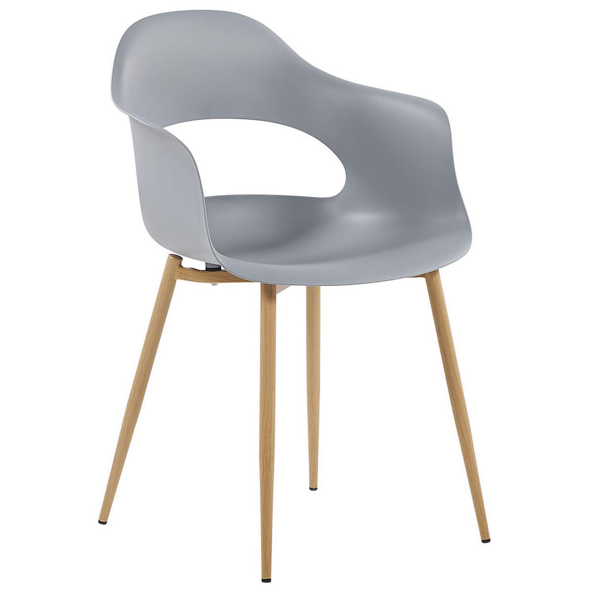 JÍDELNÍ ŽIDLE sada 2 ks Plast Šedá Utica - šedá, kov/plast (54/81/47cm) - Beliani