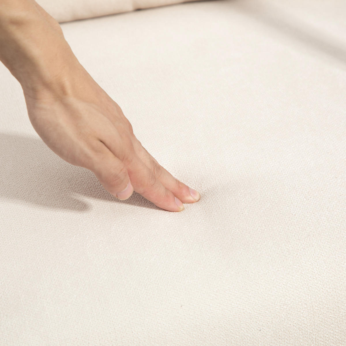 SCHAUKELSTUHL 65/96/94,5 cm cremeweiß aus Polyester mit Hocker - Creme, Textil (65/94.5/96cm) - OKWISH