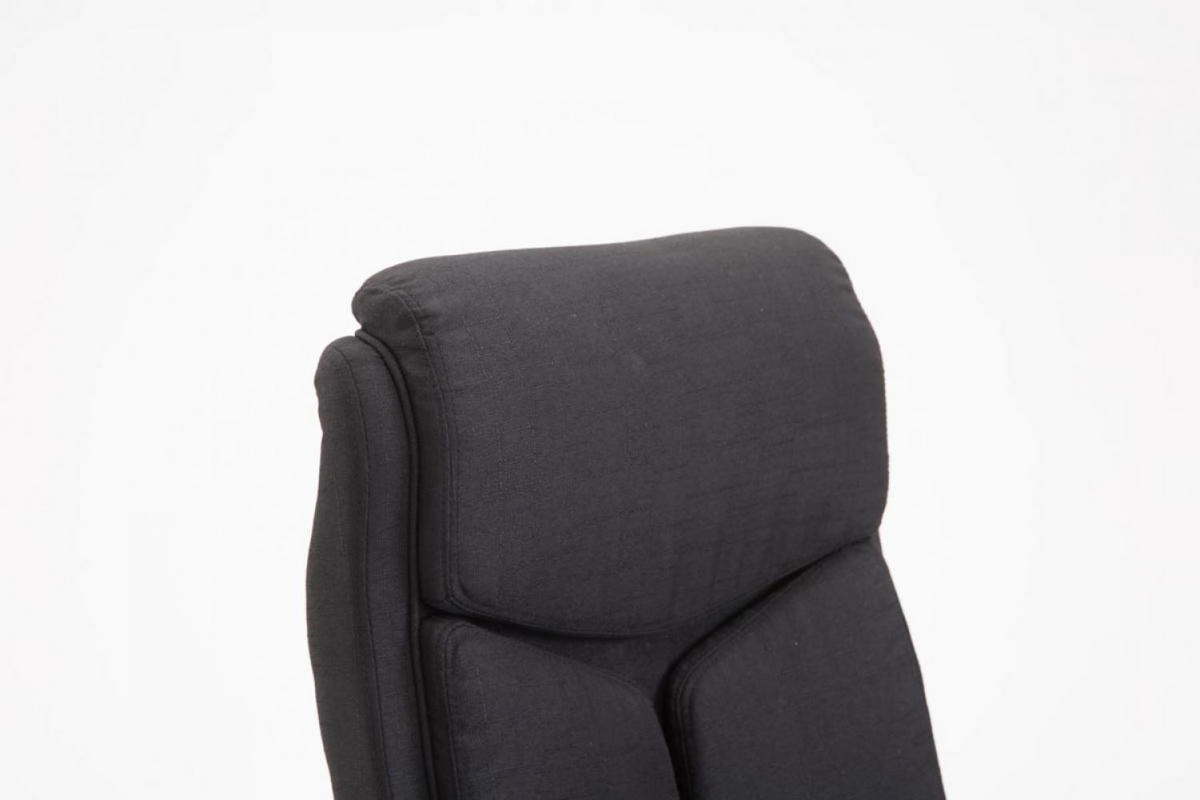 CHEFSESSEL Stoff schwarz - Chromfarben/Schwarz, Textil/Metall (65/115/73cm) - CLP
