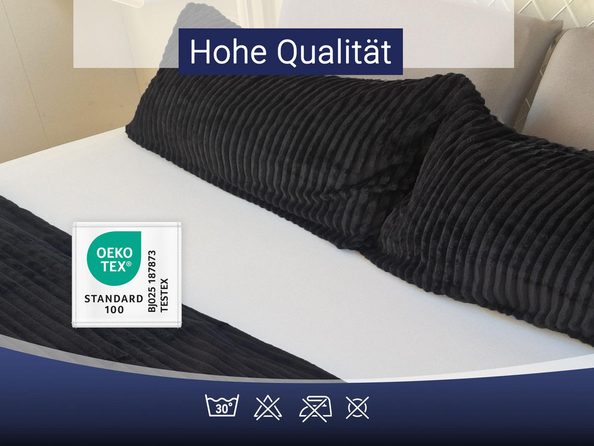BETTWÄSCHE, 2er-Set, 80x80cm + 135x200cm, 100% Polyester, Grau - Graphitfarben, Textil (80/80cm) - Zollner