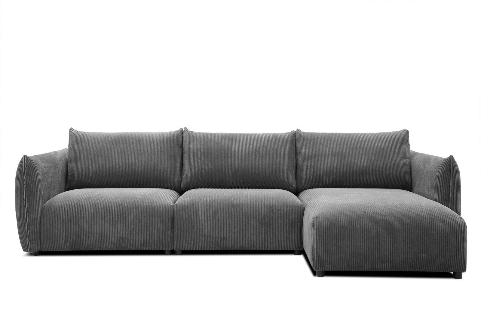 ECKSOFA TAUER 5-Sitzer, dunkelgrau - Dunkelgrau/Schwarz, Holzwerkstoff/Kunststoff (294/173cm) - Courtois Laville