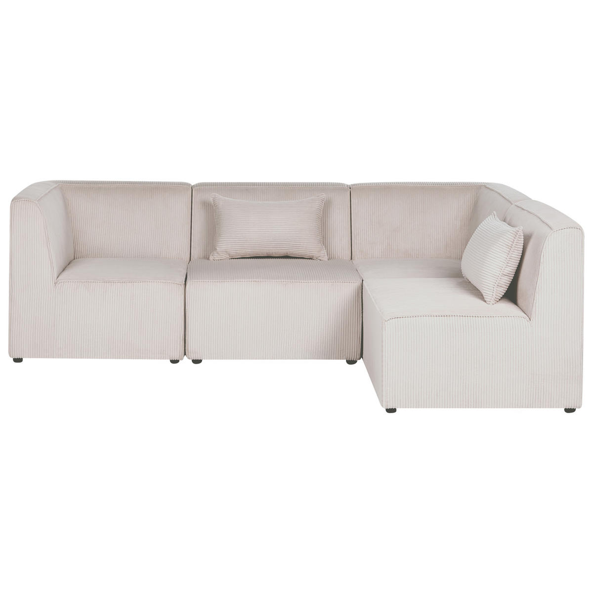 COLȚAR modul cu 4 locuri pe partea stângă bej reps reiat Lemvig - bej, material textil (250/166cm) - Beliani