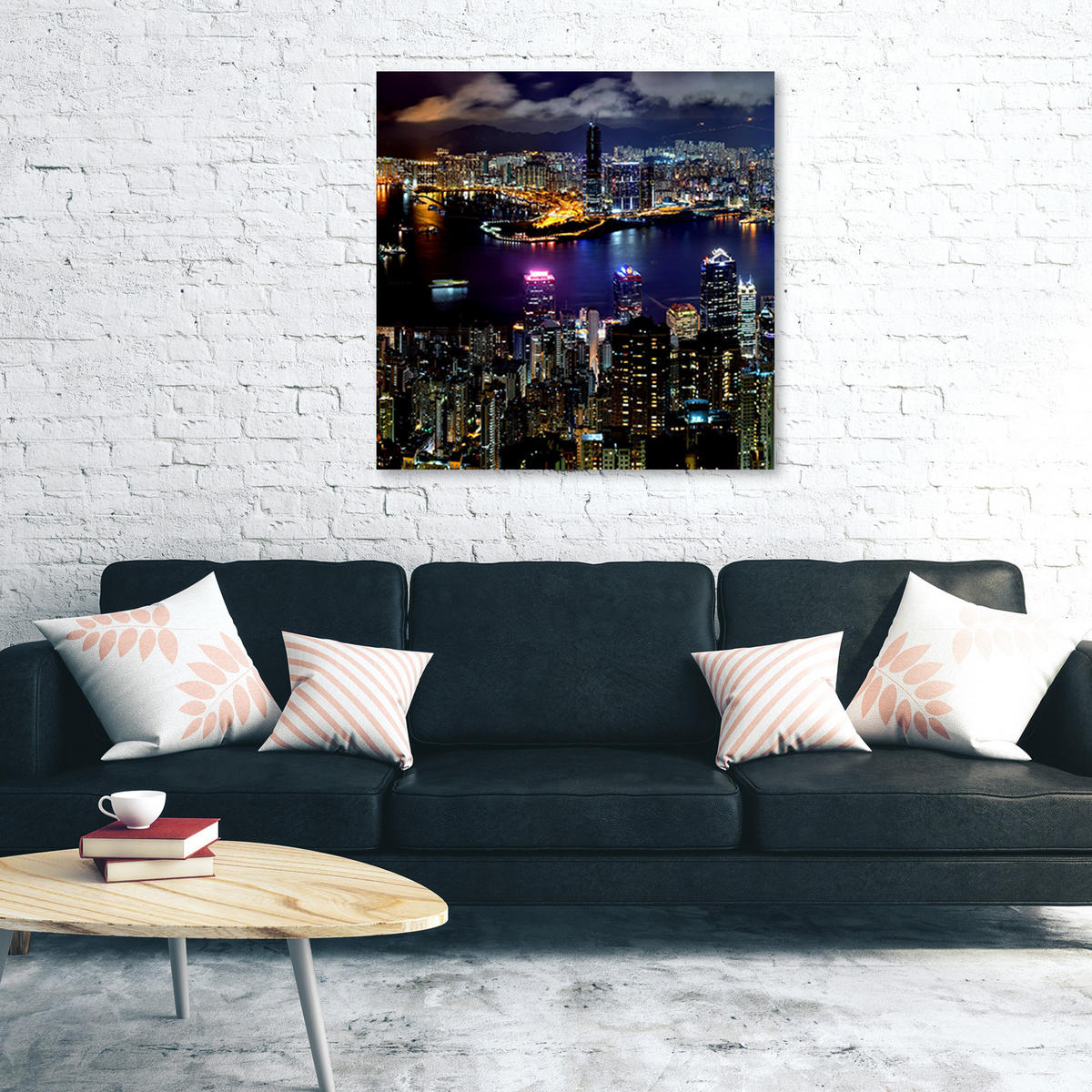 WANDBILD städte und architektur blau - Blau, Textil (50/50cm) - Feeby