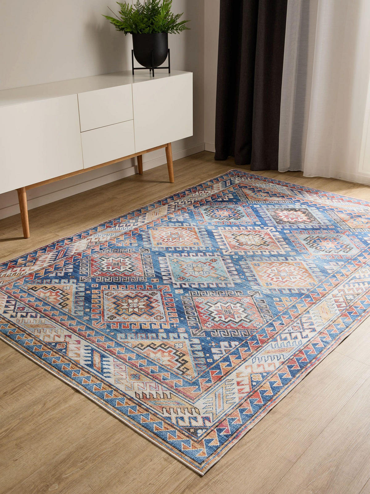 VINTAGE-TEPPICH George waschbar 300x400 cm - Blau, Kunststoff (300/400cm) - benuta