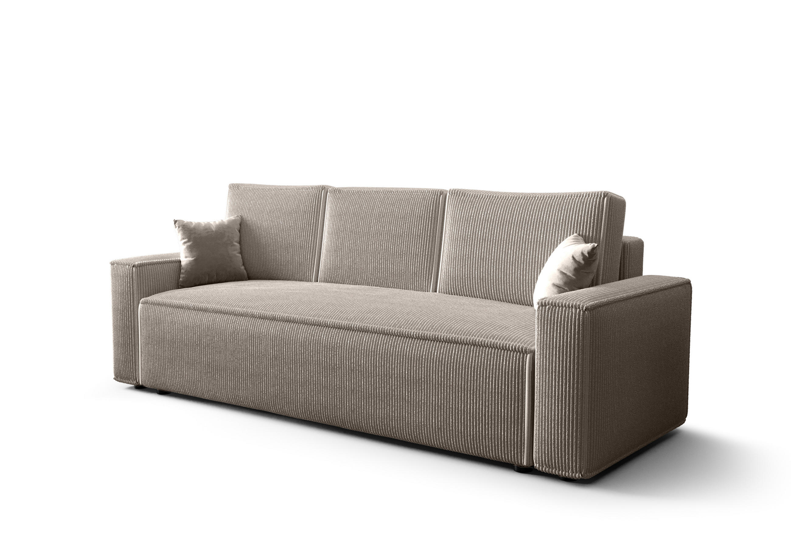 SOFA AMBRO Poso 100 mit Schlaffunktion, Beige, Sofa mit Stauraum - Beige, Textil (90/85/230cm) - Bedante