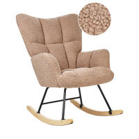SCHAUKELSESSEL Bouclé Sandbeige Oulu - Hellbraun/Beige, Textil (71/104/83cm) - Beliani