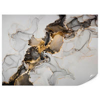 FOTOTAPETE für Badezimmer Moderner Grauer Marmor Gold Schwarz Imitation 400x280 - Beige/Grau, Papier (400/280cm) - Muralo