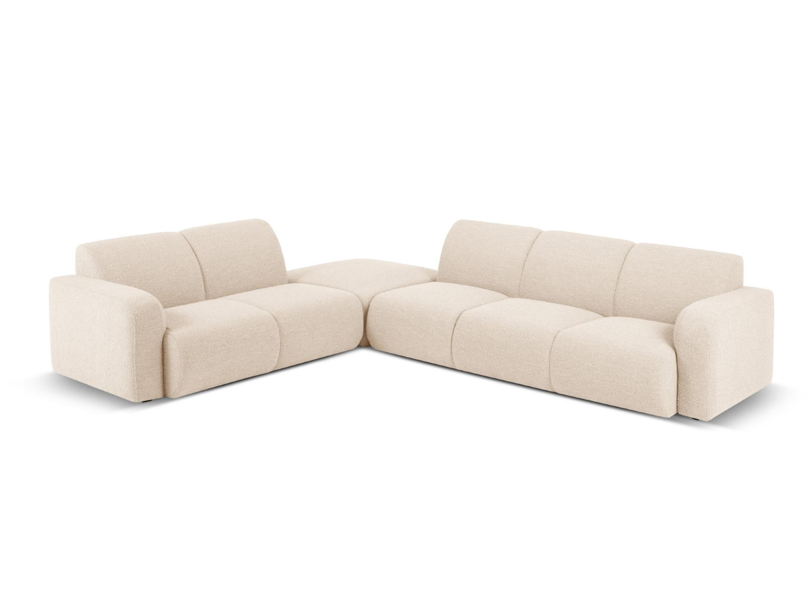 ECKSOFA links Molino aus Boucle beige 6 Sitzplätze - Beige, Textil (250/315cm) - Micadoni