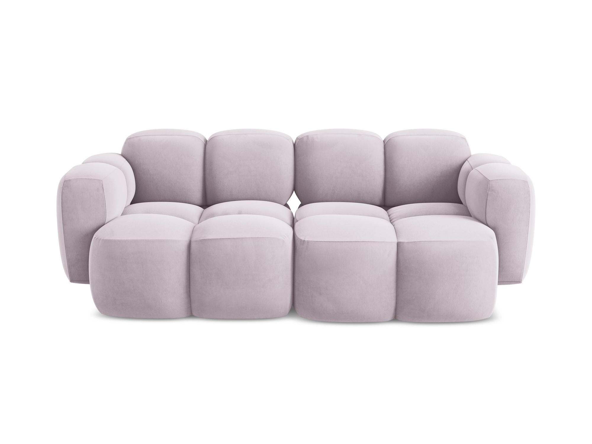 2-SITZER SOFA Samt Stoff Violett - Flieder/Schwarz, Holzwerkstoff/Kunststoff (210/72/115cm) - Makamii