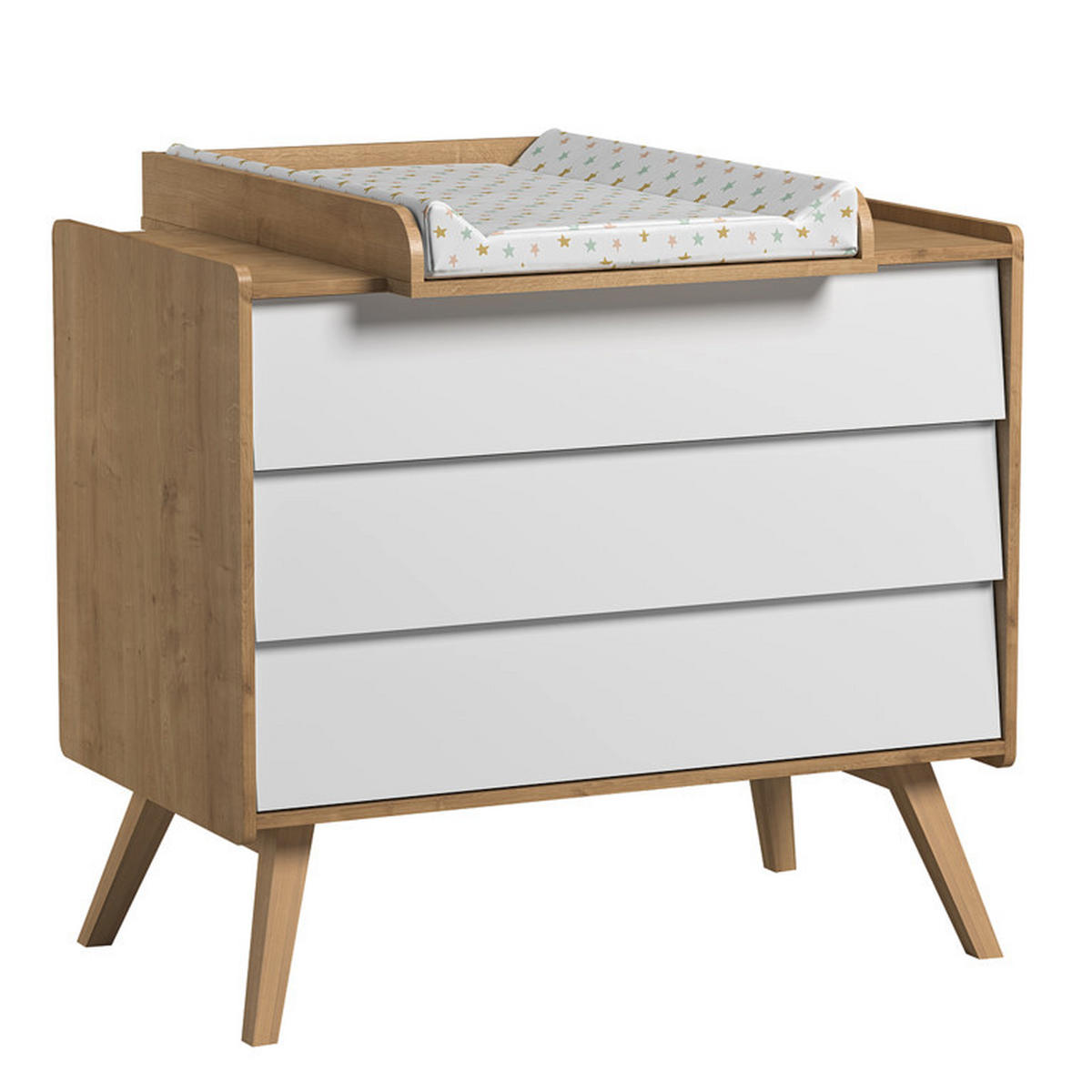 SOBA ZA BEBE 3-dijelni drvo i bijela - bijela, drvni materijal (145/103/75cm) - Petits-meubles