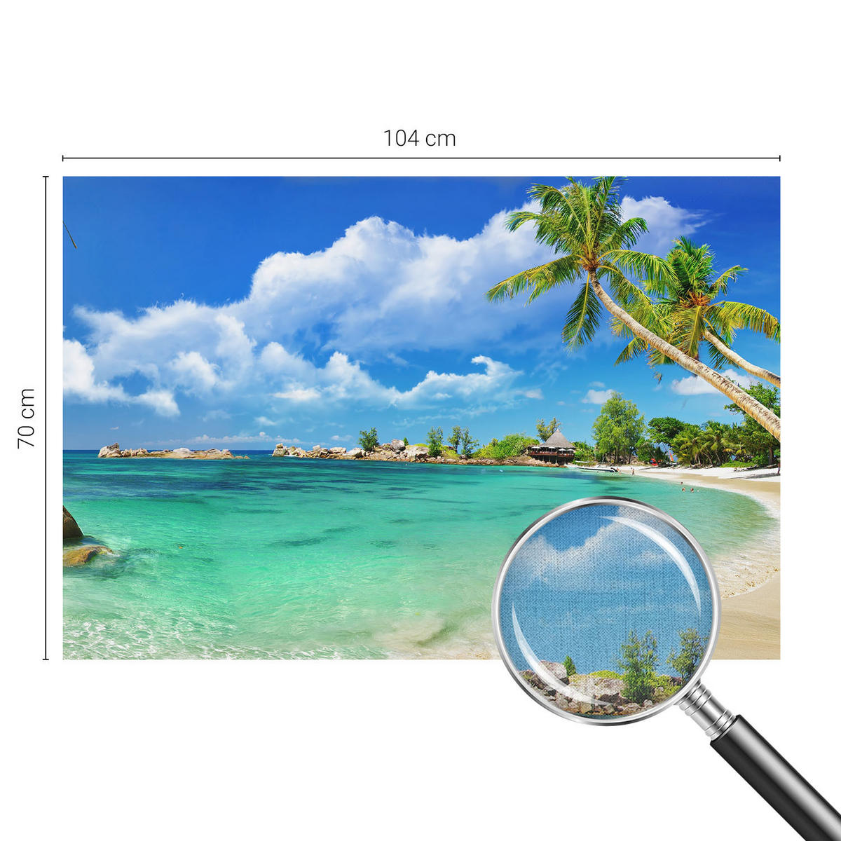 FOTOTAPETE 104x70 cm - Tropisches Paradies - Blau, Textil (104/70cm) - Wallfluent
