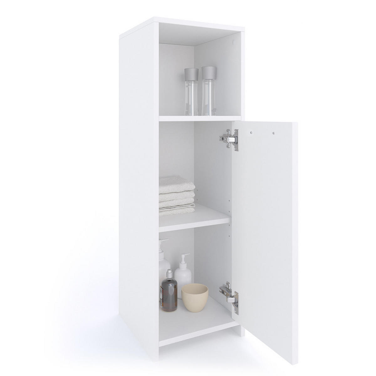 MIDISCHRANK Kiko Weiß 30 x 95 cm - Weiß, Holzwerkstoff (30/95/30cm) - Vicco