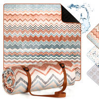 PICKNICKDECKE wasserabweisend 200x200 cm Boho & Terrazzo Design - Decke Boho Zickzack - Multicolor, Textil (200/200cm) - Blumtal