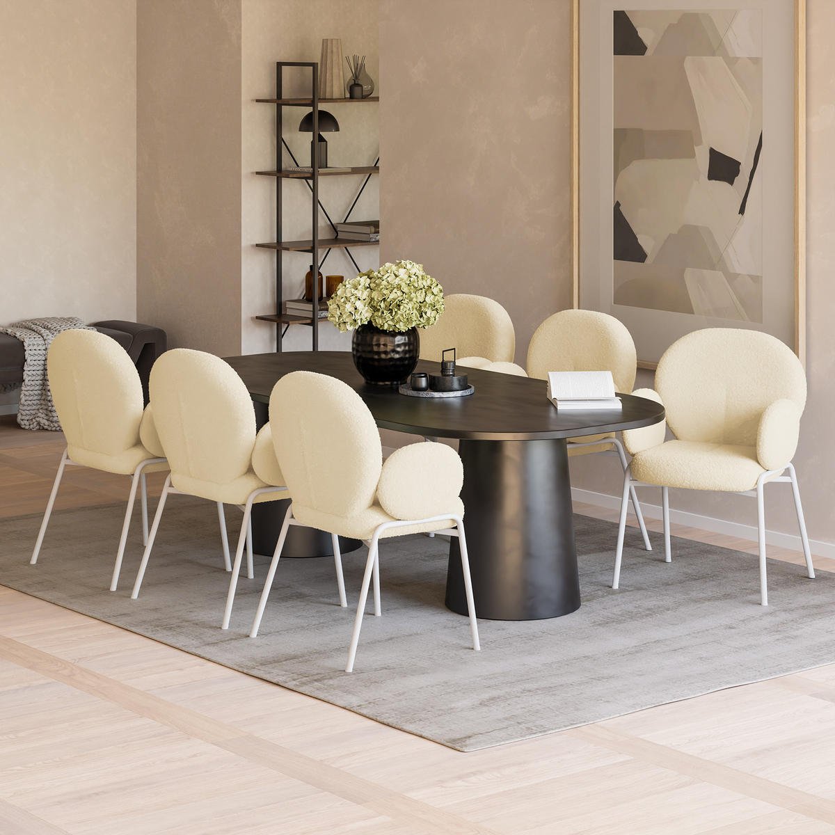 STUHL 6er Set Scandi Belastbarkeit 120 kg 61 5 x 62 x 90 - Creme, Kunststoff (62/90/61.5cm) - tectake
