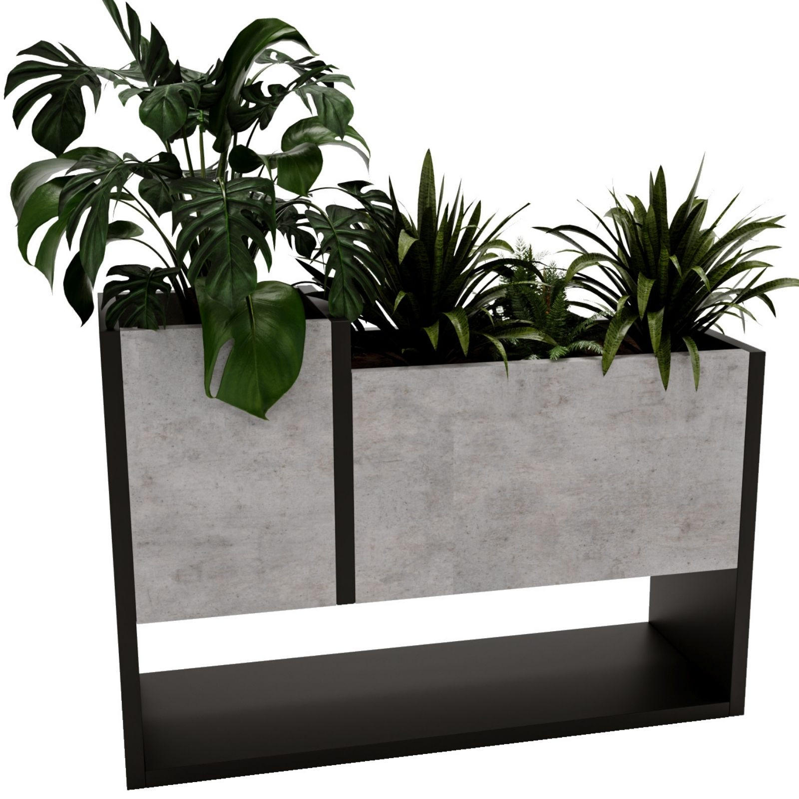 BLUMENKASTEN - Grau, Holzwerkstoff (23/45/65cm) - RAUMHIRSCH FURNITURE